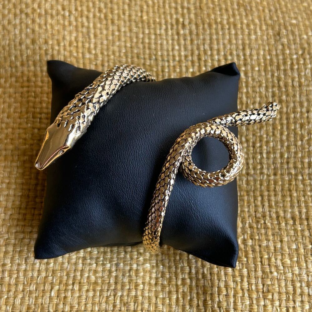 Alexis Bittar Vanitas Serpent Cuff Heavy Gold Snake Bracelet
